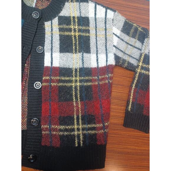 Anthropologie RD Style Conscious Multicolor Plaid Cardigan Sweater Size Large - Picture 3 of 8